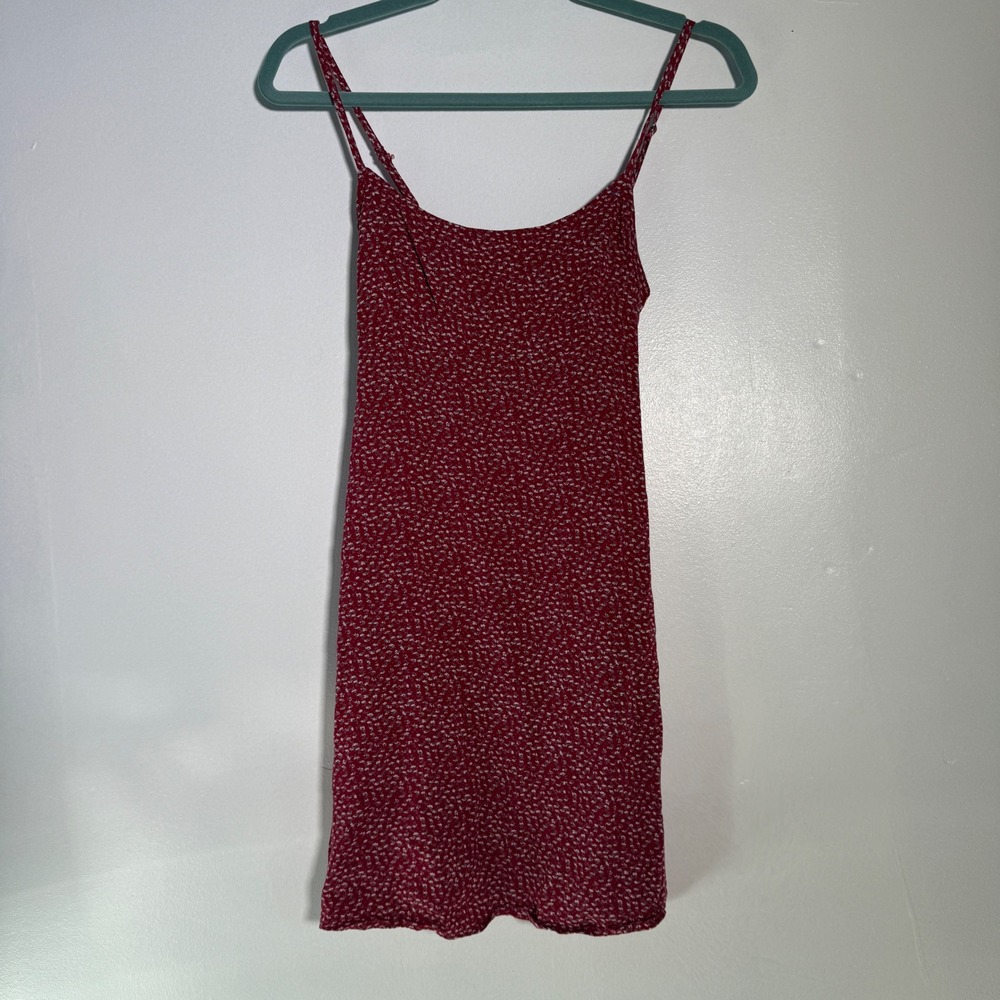 Brandy Melville Mini Dress Womens OS‎ Red Floral Ditsy Tie Back